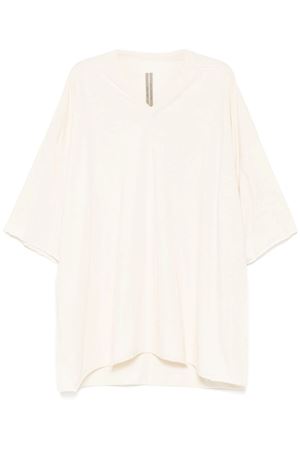 T-shirt in cotone bianco crema RICK OWENS | RU01E5279JNC21